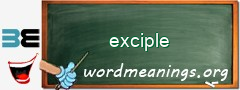 WordMeaning blackboard for exciple